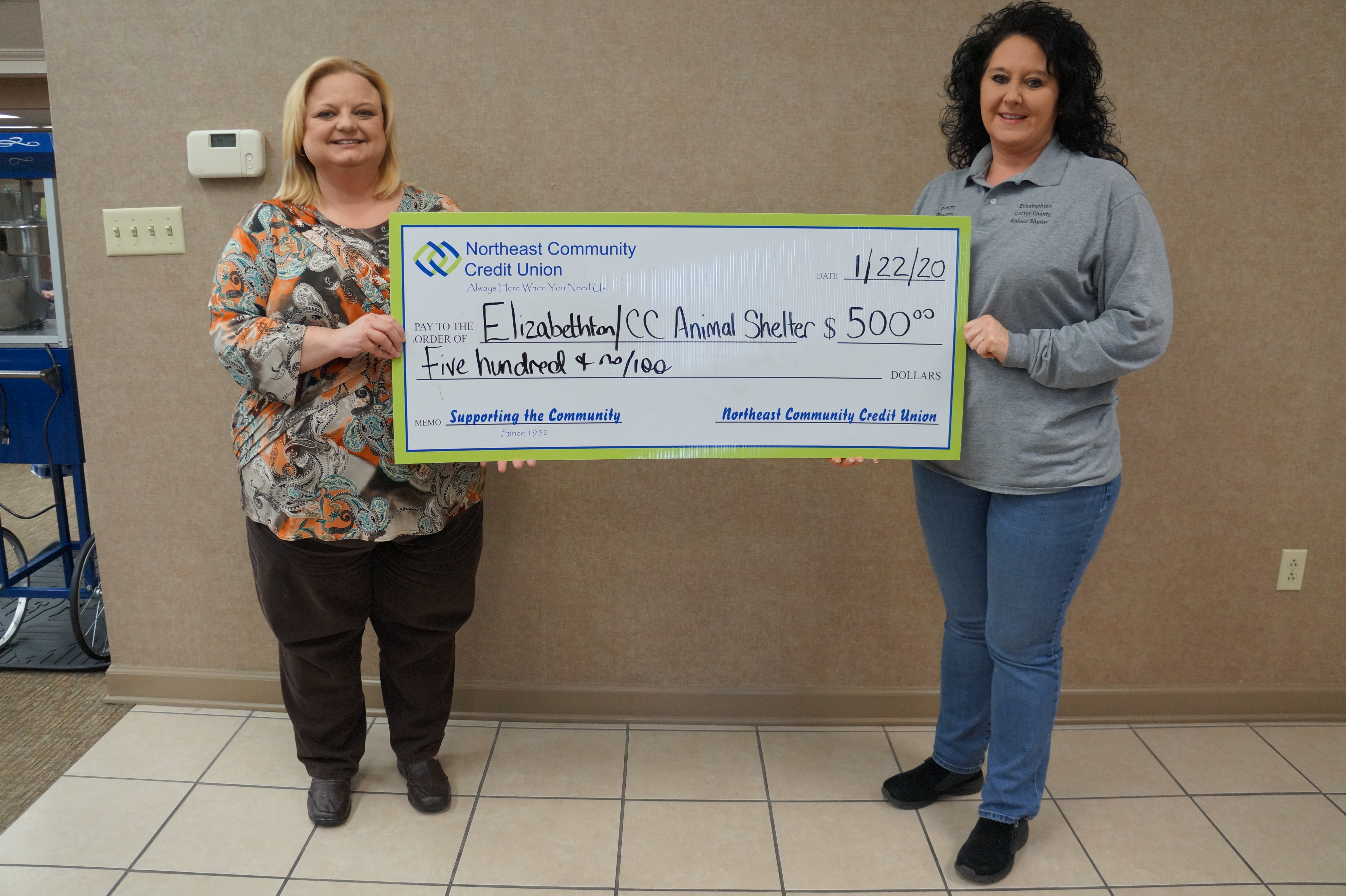 NCCU donates to Elizabethton Carter County Animal Shelter