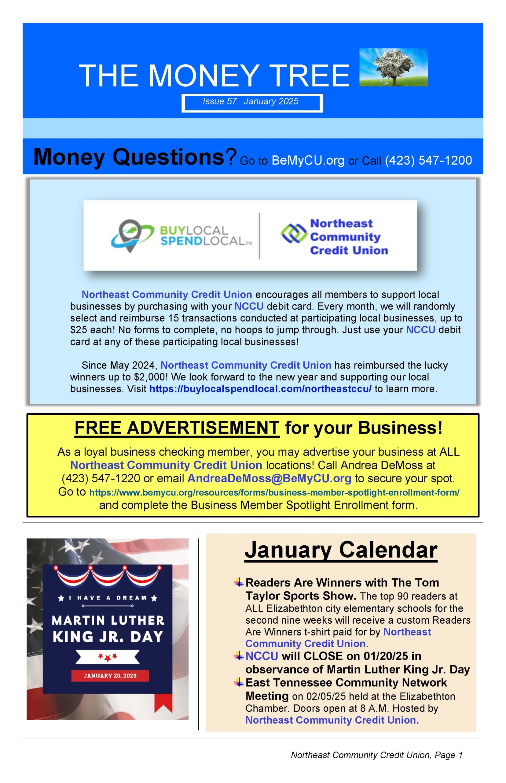 The Money Tree - January 2025 - Northeast Community Credit Union